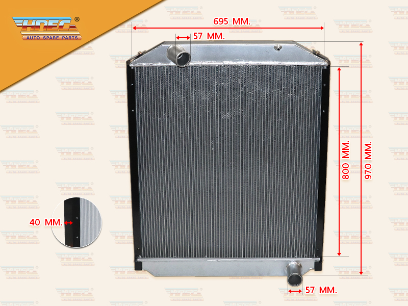 หม้อน้ำ HN AO9C FL1A FM1A VICTOR NEO หัวสูง มิเนียม รุ่นไม่มีฝา ท่อน้ำบน L ล่าง R มีขา HNEC 16400-EW0030