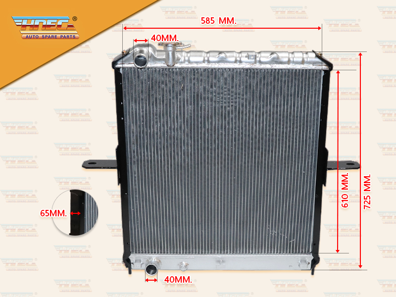 หม้อน้ำ IS NPR150 NQR175 FRR190 210 มิเนียม ฝาหม้อน้ำข้างซ้าย ท่อน้ำบนล่าง L มีขา HNEC
