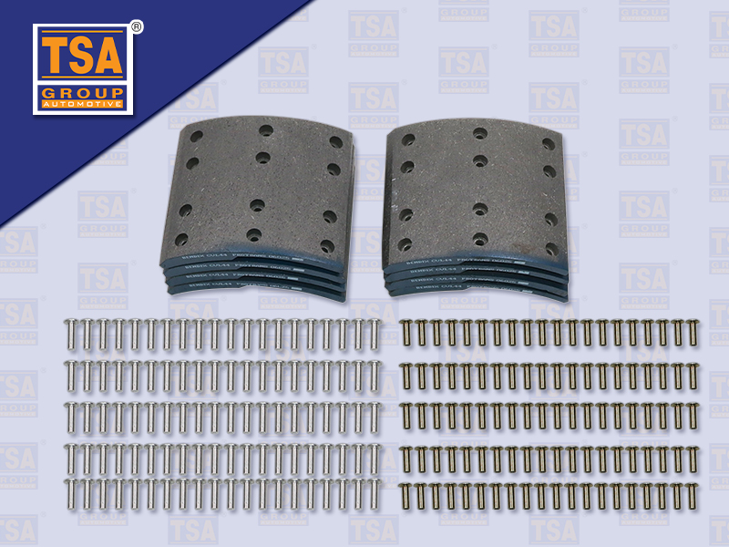 ผ้าเบรคหลัง IS FBR/FRR 5.5" 24รู+รีเวท BENDIX