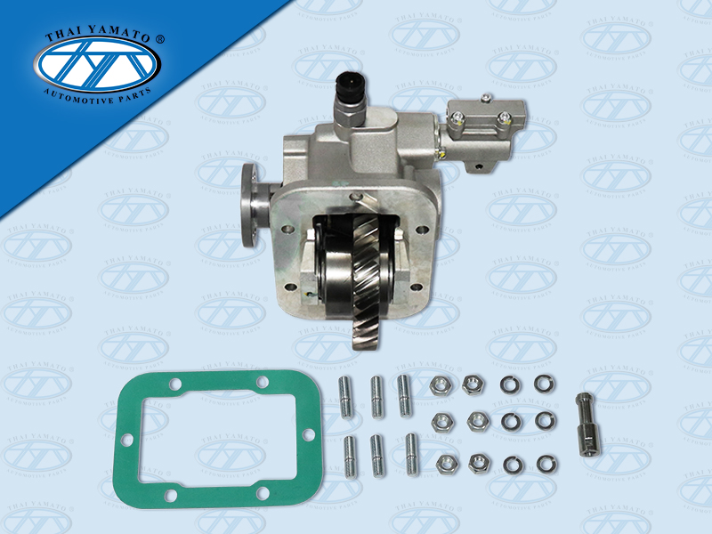 เกียร์ฝากมิเนียม PTO HN DUTRO 300 RE61 NO4C เฟืองเดี่ยวเฉียงซ้าย 32 ฟัน ดึงซ้าย+หน้าแปลนเล็ก YAMATO