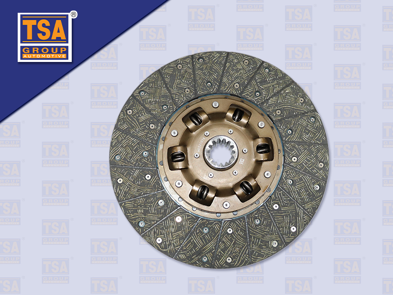 แผ่นคลัช FS 15" 14 ร่อง ไม่ทองแด รู 44.4 MM 380*220 MM คอ 52 MM (TSA)