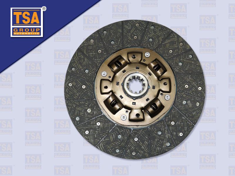 แผ่นคลัช HN MEGA500 15" 10 ร่อง EURO3 ไม่ทองแดง รู 45 MM 380*220 MM (TSA)