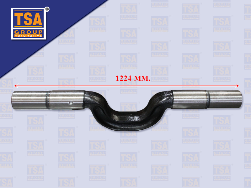 แกนเพลาโบกี้ HN 1224 MM ตัวงอ (อย่างดี) รุ่นเจาะ รู ล็อคแกน KT725 FM HITEX 2 เพลา