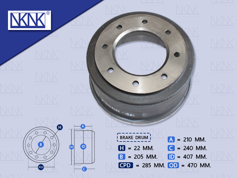 จานเบรคหลัง HN ZM 8" 8 น๊อต