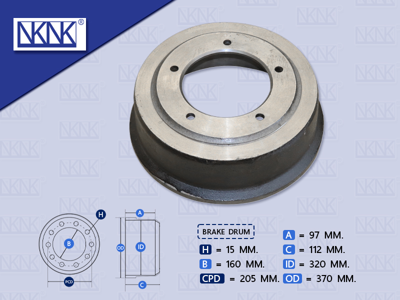 จานเบรคหลัง HN DUTRO 3.5'' 5 น๊อต น๊อตเล็ก 15MM