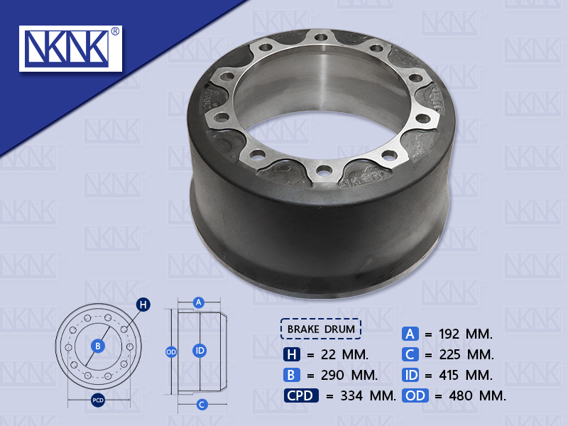 จานเบรคเพลาพ่วงจีน ฟูเหอ 7'' 10 น๊อต