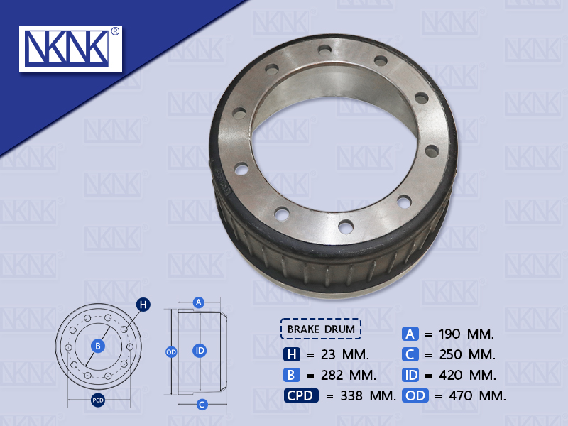 จานเบรคเพลาพ่วง BPW 7''10น๊อต จานจีบ