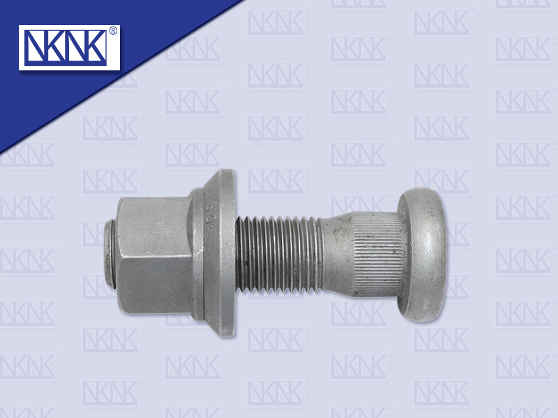 น๊อตล้อสแกนเนีย หัวกลม บ่าเป็น ร่อง หยาบ 11*95*25 MM