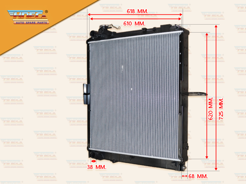 หม้อน้ำIS NPR150/NQR175/FRR210/190 มิเนียม ฝาหม้อน้ำข้างซ้ายท่อน้ำ บน L ล่าง L