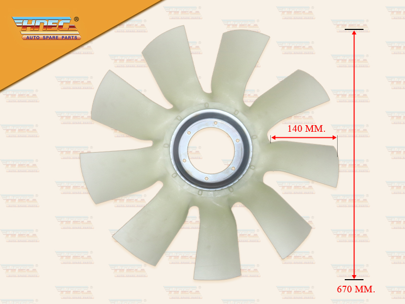 ใบพัดเครื่องหน้า UD เควสเตอร์ CWE370 9 ใบ 670*140 MM HNEC