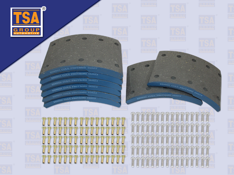 ผ้าเบรคหน้า HN MEGA 20 รู+รีเวท (BENDIX)