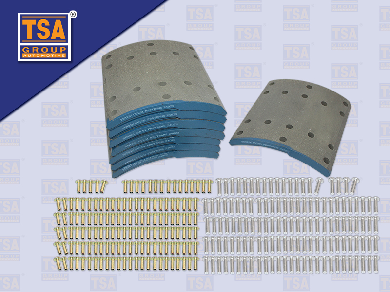 ผ้าเบรคหลัง HN VICTOR 32 รู+รีเวท (BENDIX)