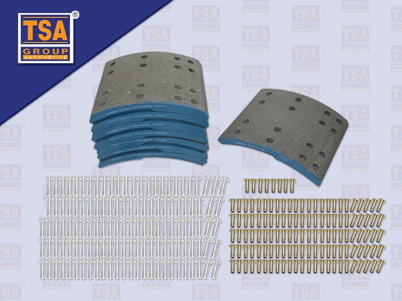 ผ้าเบรคเพลาพ่วง YORK MAXNUM MAG-2 7" 32 รู+รีเวท (BENDIX)