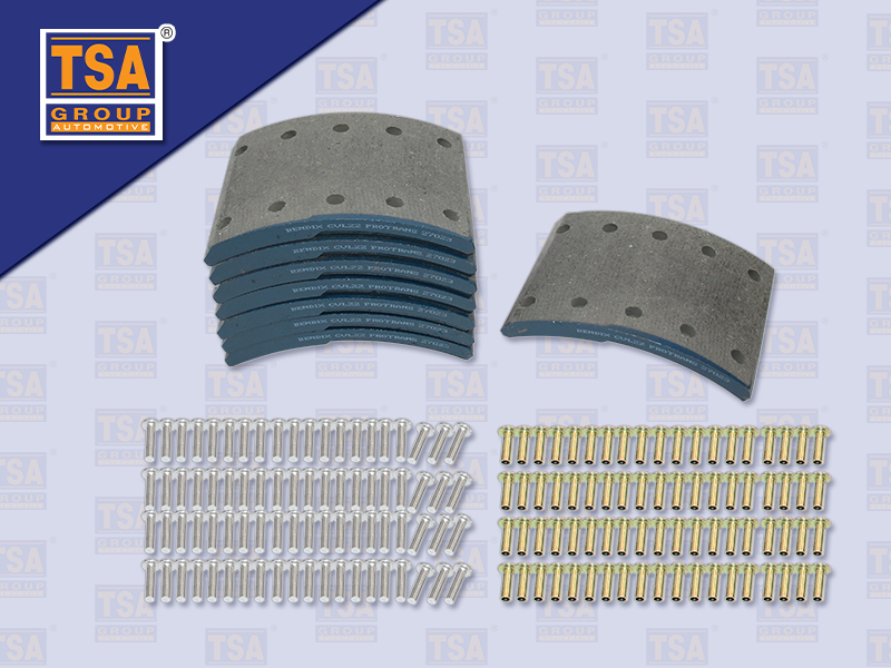 ผ้าเบรคหน้า HN VICTOR 20 รู+รีเวท (BENDIX)