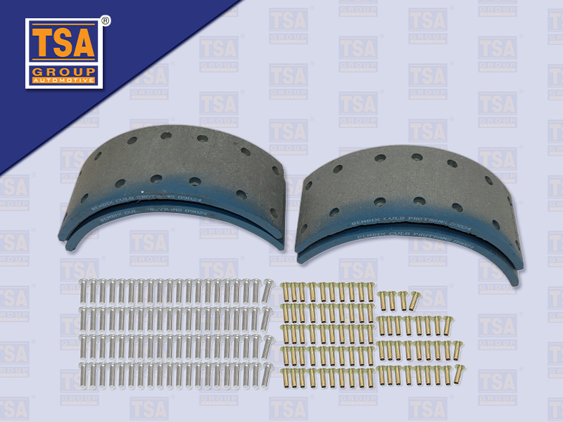 ผ้าเบรคหน้า FC4J 14 รู+รีเวท (BENDIX)