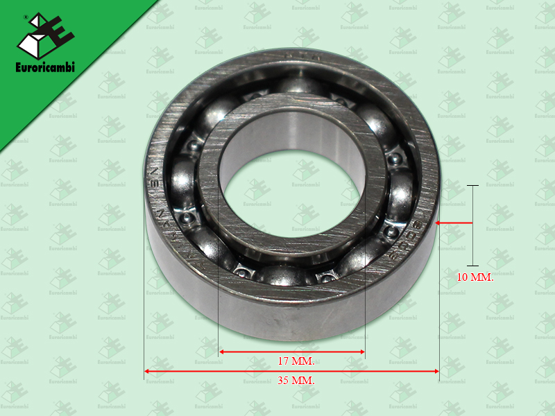 ลูกปืนประคองปั้มน้ำมันเกียร์ BENZ G131 G155 G210 ไม่มีซีลปิด เม็ดลูกปืน 35*17*10 MM