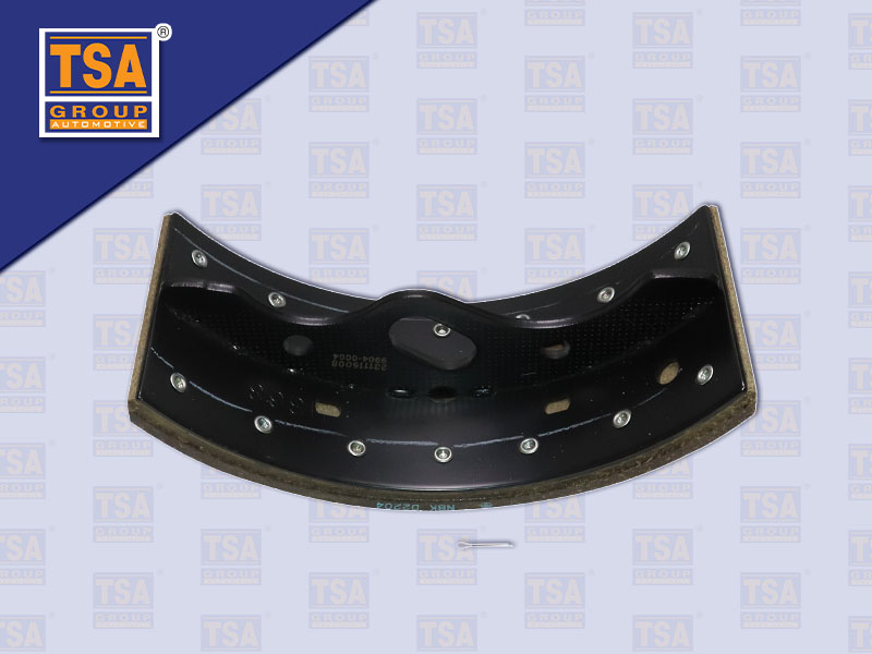 ก้ามเบรคหลัง HN DUTRO FC 4.5" เหล็กเหนียว+ผ้า 14 รู แท้