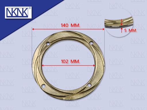 [0213-0343] แหวนรองเพลาโบกี้ HN KT F18 ZM ตัวใน 140*102*5MM NKN 49354-1050