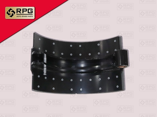 [0704-0016] ก้ามเบรคหลัง ตัวล่าง HN VICTOR 9" ขอบตรง เหล็กเหนียว+ผ้า 32รู RPG X4602-EV072