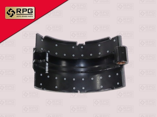 [0704-0017] ก้ามเบรคหลัง ตัวบน HN VICTOR 9" ขอบพับ เหล็กเหนียว+ผ้า 32รู RPG X4603-EV072