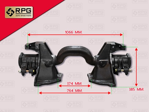 [0713-0015] แท่นเพลาโบกี้ HN HITEX+ตุ๊กตา 1224MM ช่วงคัทซี 374MM RPG 49321-1140/1200