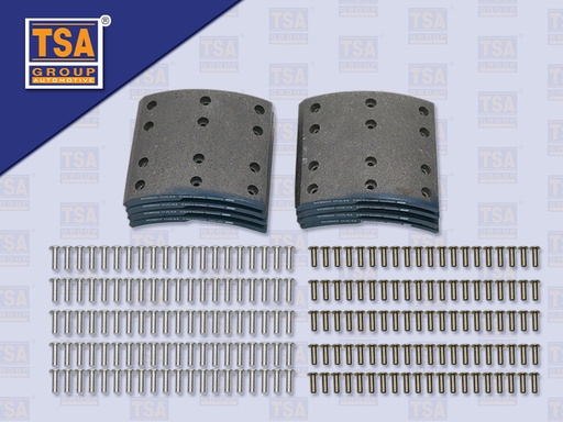 [8804-0059] ผ้าเบรคหลัง IS FBR/FRR 5.5" 24รู+รีเวท BENDIX