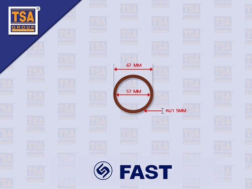 [9006-0004] โอริงหน้าแปลนท้ายเกียร์ FAST 9JS119T-B 67*57*5MM