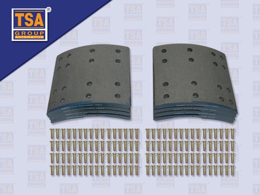 [8804-0054] ผ้าเบรคเพลาพ่วง YORK MAXNUM MAG-2 7" 32รู+รีเวท FEETRANS BENDIX