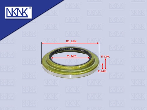 [0213-0403] ซีลล้อหน้า IS SBR FRR 112*75*10*17MM NKN