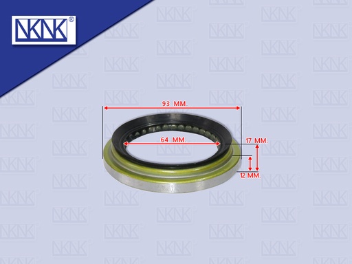 [0213-0401] ซีลล้อหน้า IS NQR150 93*64*12*17MM NKN