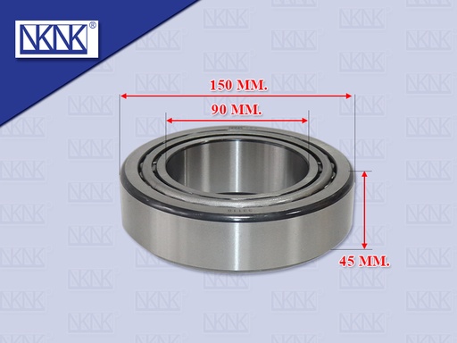 [0205-0301] ลูกปืนล้อ ตับใน BPW สามมิตร 150*90*45MM 33118 NKN