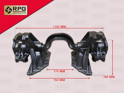 [6608-0003] แท่นเพลาโบกี้ HN MEGA +ตุ๊กตา 1224MM ช่วงคัทซี 374MM ช่วงยึดลูกหมาก 1103MM RPG