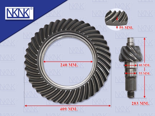 [0208-0545] จานเดือย HN HITEX 195 3H FG8J MEGA 7TON 8.41 น๊อตไม่ทะลุ 29ร่อง 12รู NKN