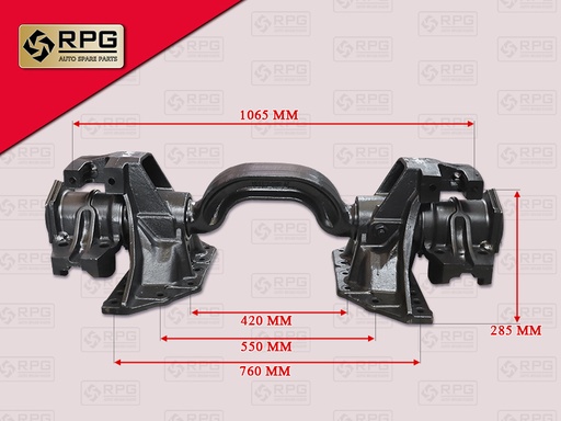 [0713-0022] แท่นเพลาโบกี้ HN MEGA+ตุ๊กตา แท่นเตี้ย 1224MM ช่วงคัทซี 420MM RPG