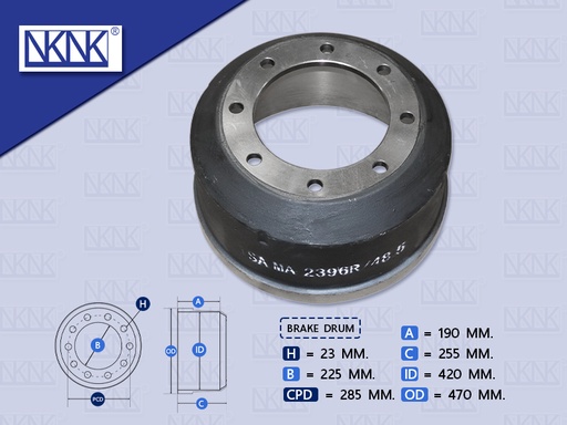 [0204-0040] จานเบรคเพลาพ่วง ( MAXNUM 8 รู )