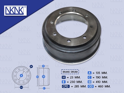 [0204-0053] จานเบรคหน้า HN ( 5" ZM , HITEX , 3M 8 น๊อต )