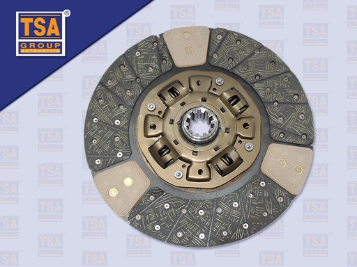 [0103-0302] แผ่นคลัช VOLVO 15.5'' 10 ร่อง EURO3 ก้อนทองแดงใหญ่ รู 45 MM 395*240 MM (TSA)