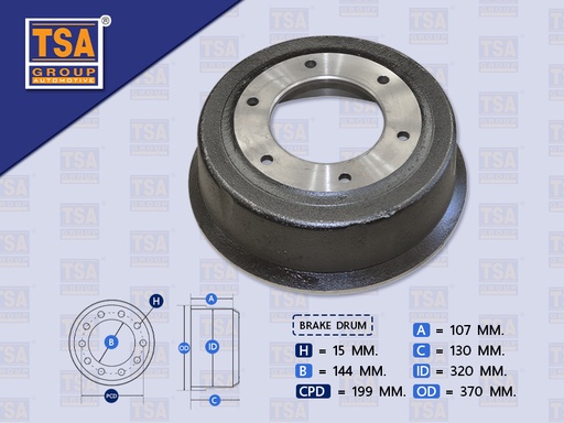 [0104-0015] จานเบรคหลัง HN DUTRO 3.5'' 6 น๊อต น๊อตเล็ก 15 MM (TSA)