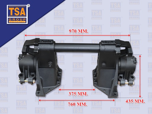 [0113-0012] แท่นเพลาโบกี้ IS DECA 360 รุ่นลิ่ม+ตุ๊กตา แกน 95 MM ช่วงคัทซี 375 MM (TSA)