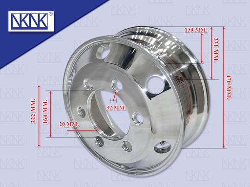 [0201-0011] กะทะล้อ MAX 6 น๊อต 17.5*6.00 อลูมิเนียม (EC) 14KG