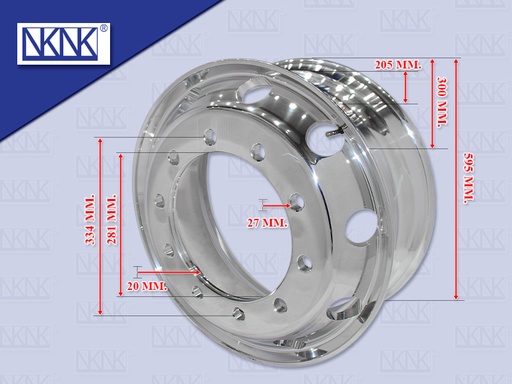 [0201-0012] กะทะล้อ MAX 10 น๊อต 8.25*22.5 เปเปอร์ ยุโรป อลูมิเนียม (EC) 21 KG