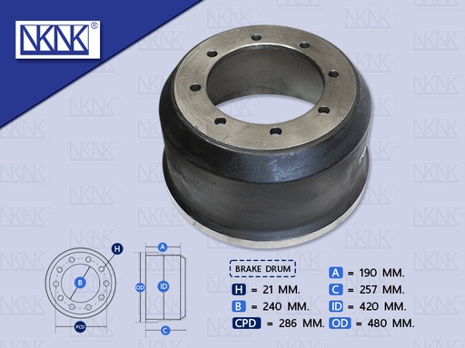 [0204-0038] จานเบรคเพลาพ่วง BPW 21MM