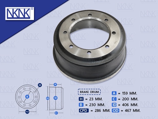 [0204-0055] จานเบรคหน้า HN MEGA500 6" ตูดเตี้ย 200MM
