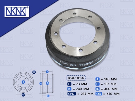 [0204-0058] จานเบรคหน้า NS UD 5" CW30 CW41