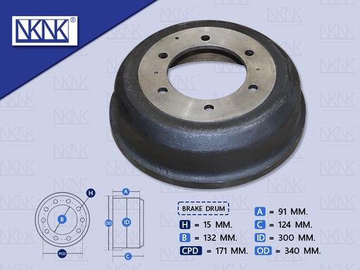 [0204-0077] จานเบรคหลัง IS ELF 3" ล้อเดี่ยว จานเรียบ 6 น๊อต