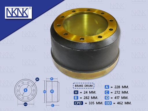 [0204-0203] จานเบรคเพลาพ่วง YORK 8.5'' 10 น๊อต