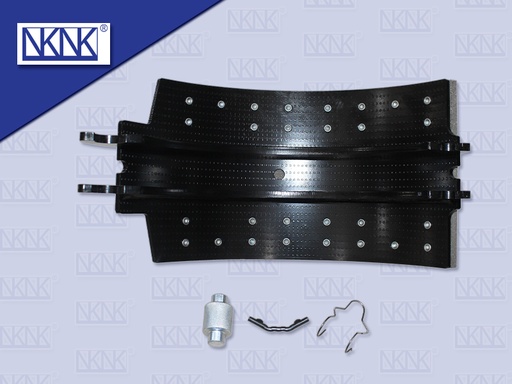 [0204-0279] ก้ามเบรคหลัง NS UD เควสเตอร์ CWE 370HP 8''+ผ้า เหล็กเหนียว เบรคแห้ง 28 รู + ลูกกลิ้ง