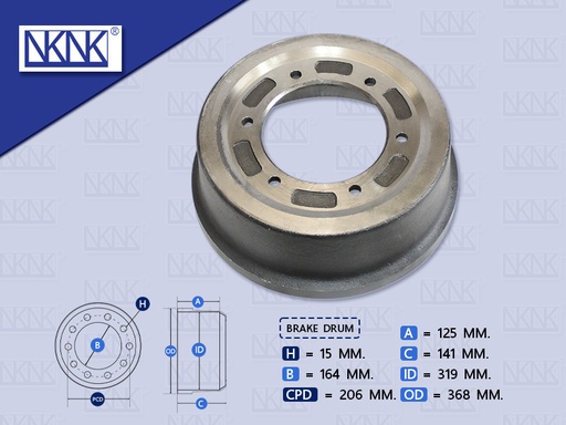 [0204-0282] จานเบรคหลัง HN DUTRO 4'' 6 น๊อต น๊อตเล็ก 15MM
