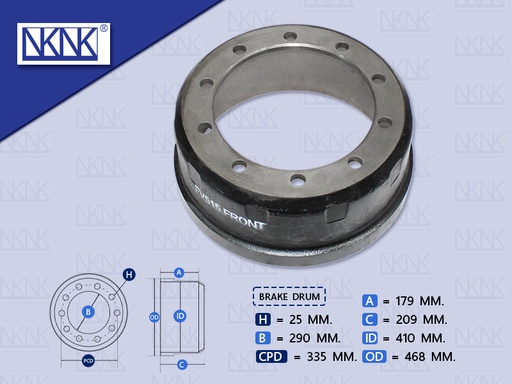 [0204-0314] จานเบรคหน้า MS FS FV380 6.5'' 10 น๊อต