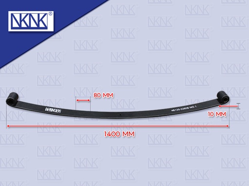 [0214-0011] แหนบแผ่นหน้า HN HITEX ตัวหู ตัวที่ 1 80*10*1400